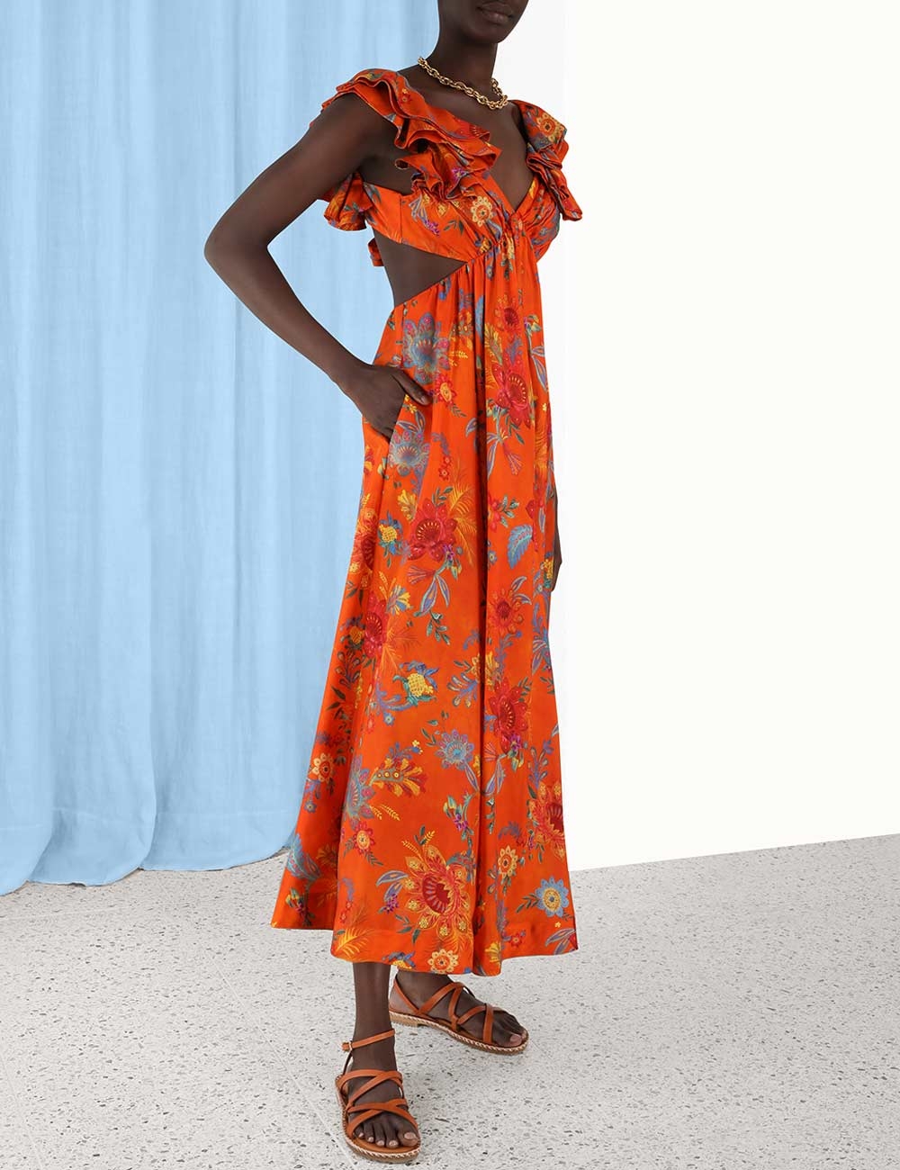 Ginger Frill Midi Dress