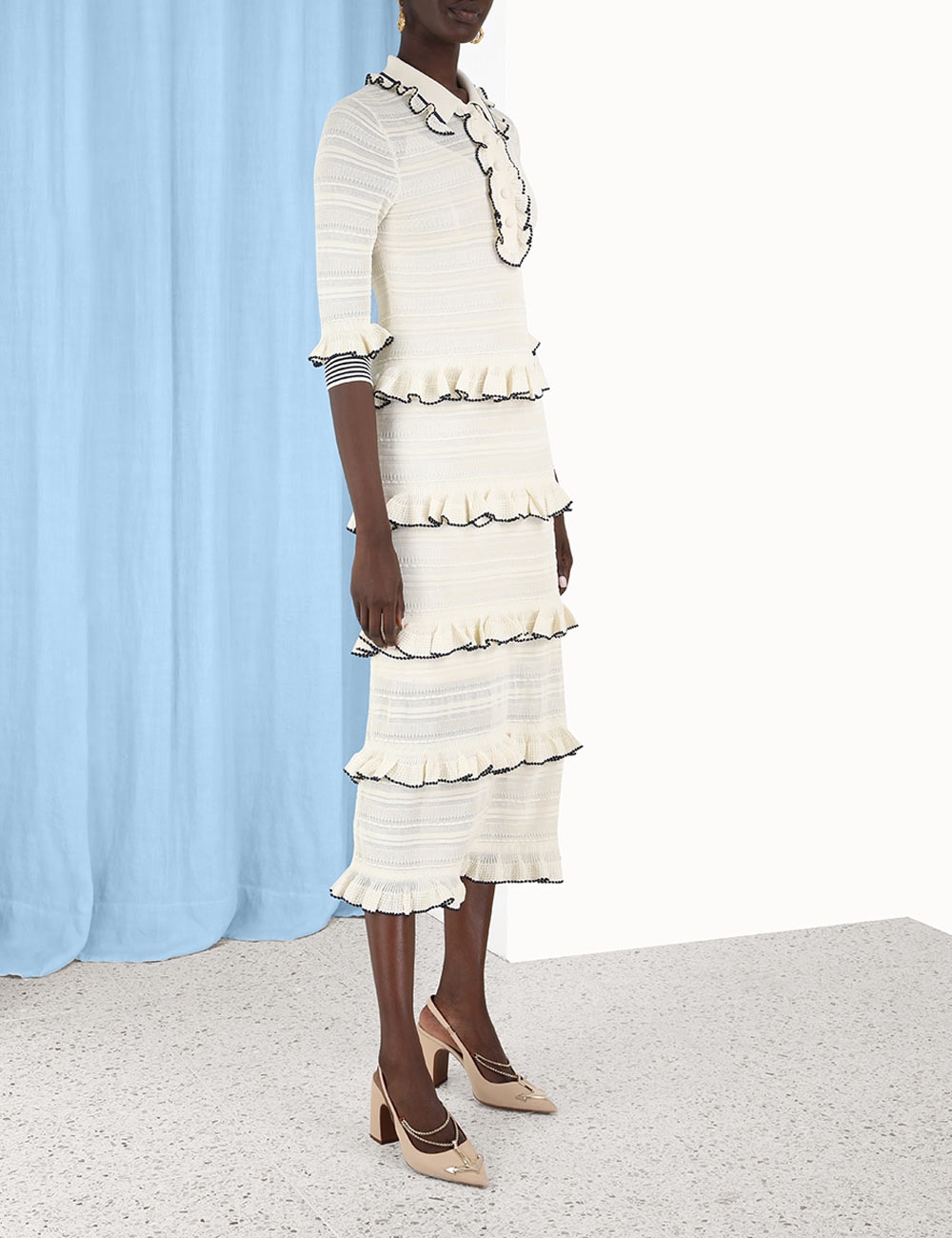 High Tide Frill Midi Dress
