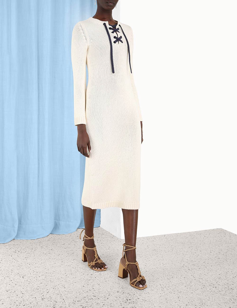 High Tide Lace Up Long Dress