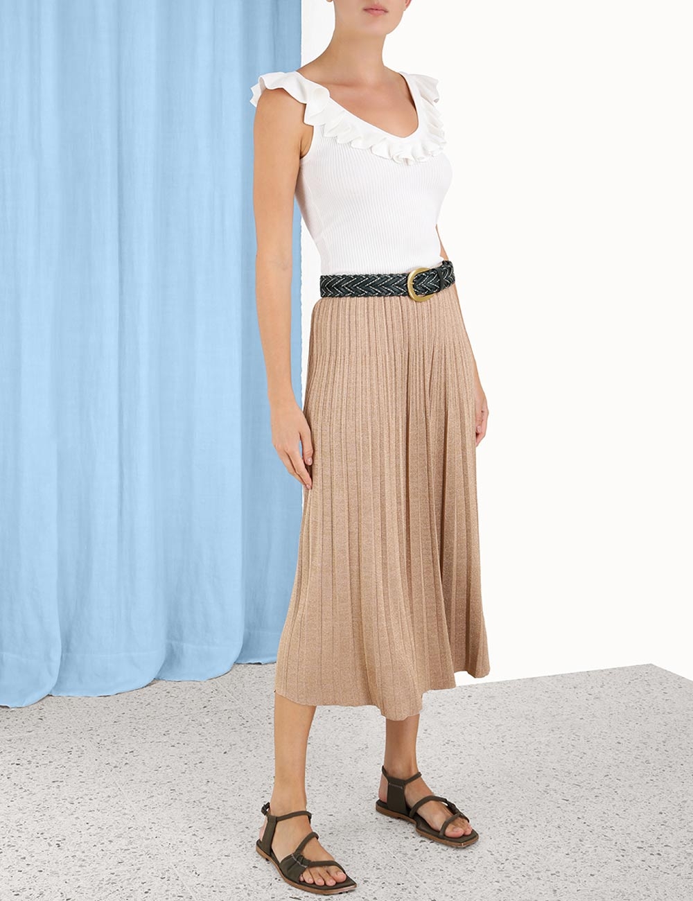 Clover Scoop Neck Frill Tank