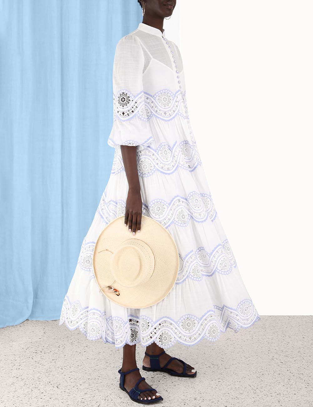 Cira Tiered Trimmed Dress 
