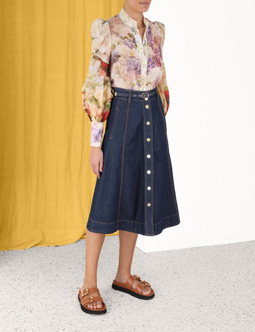 A Line Denim Skirt