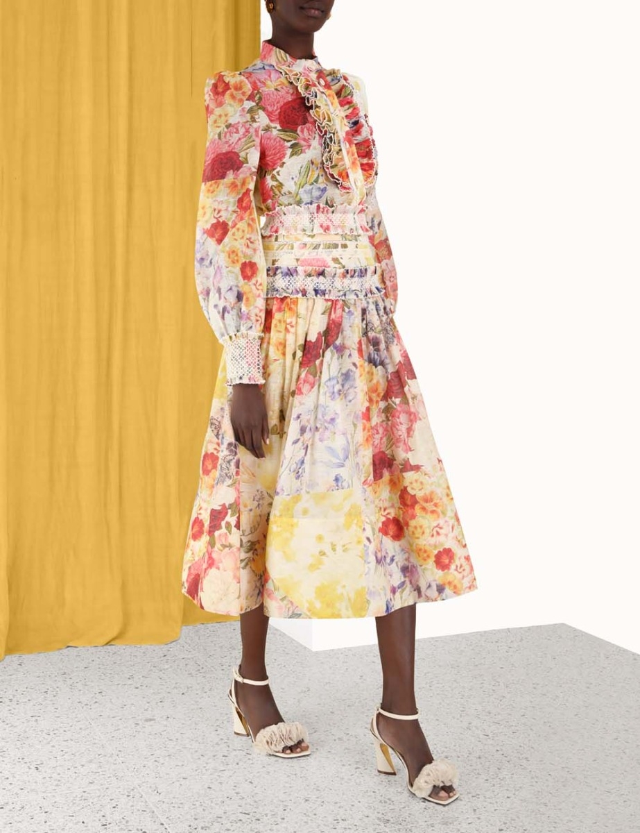 Wonderland Smocked Midi Skirt
