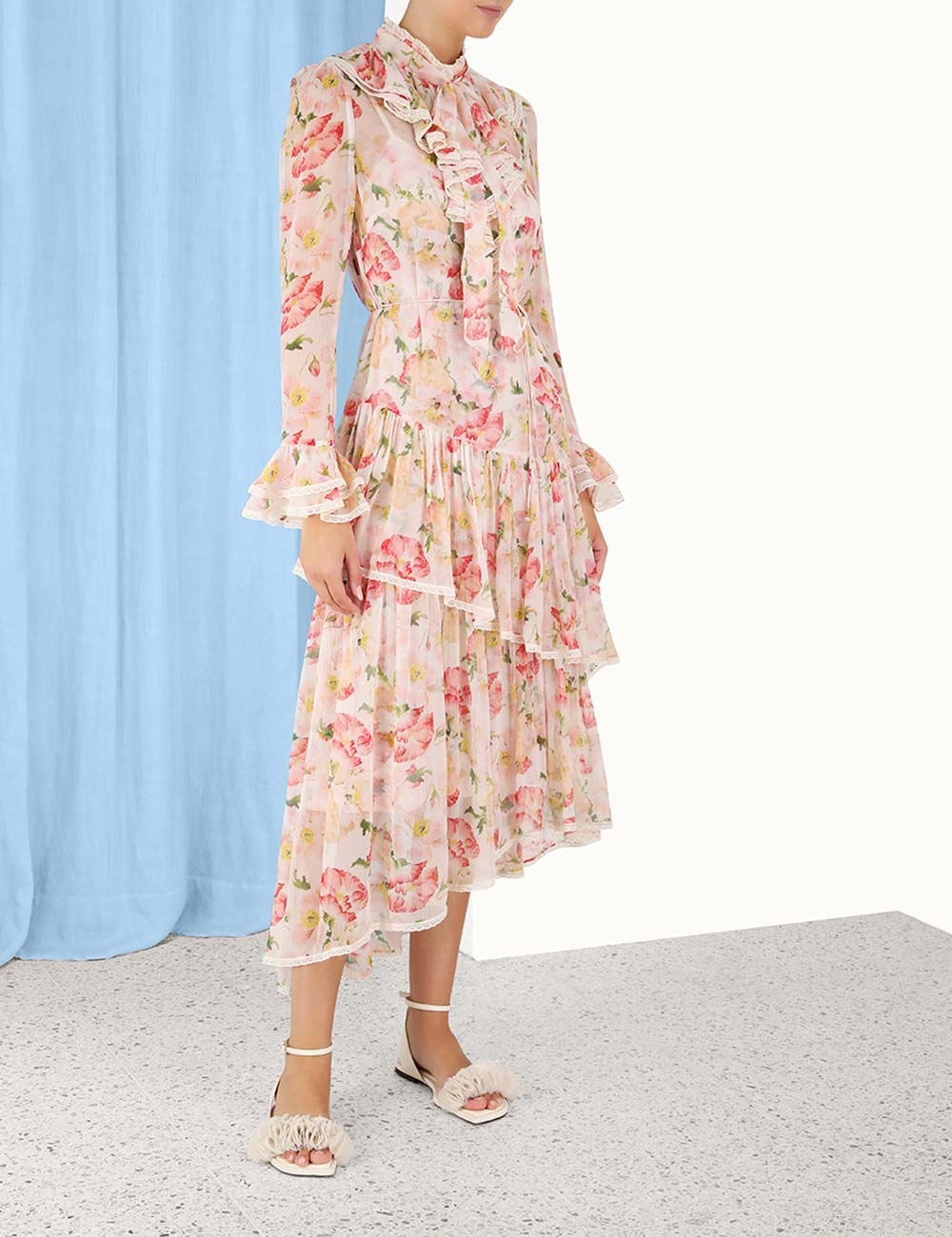 Coaster Lace Ruffled Midi