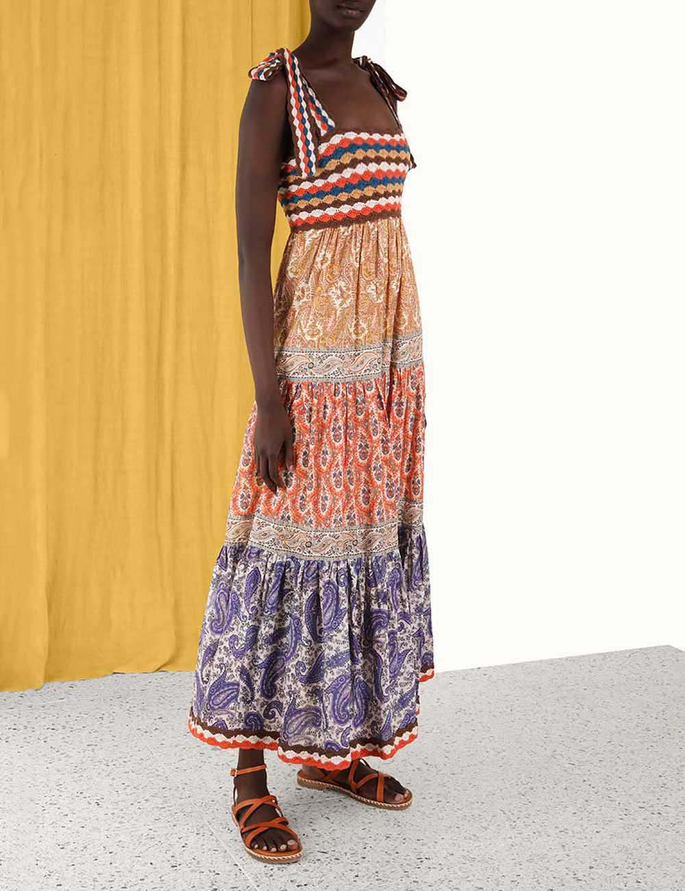 Devi Crochet Spliced Dress