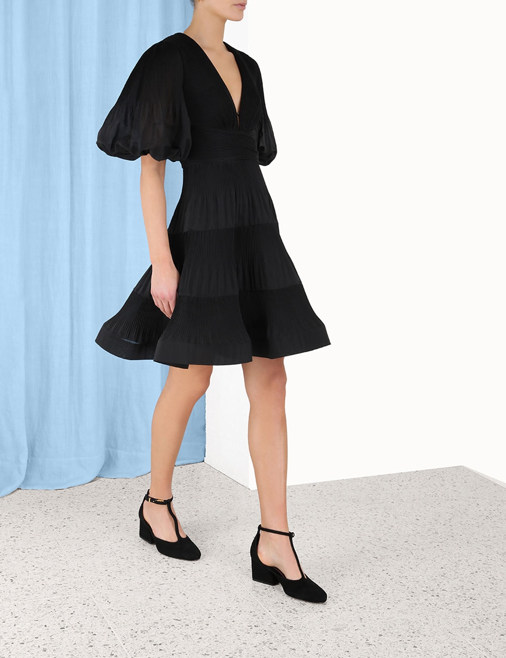 Pleated Mini Dress