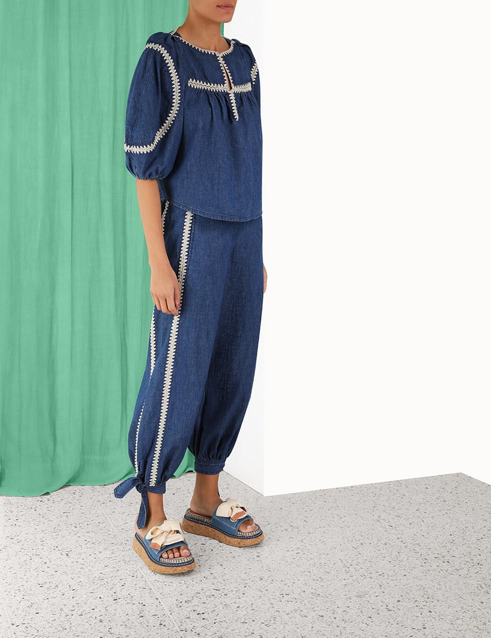 Chintz Denim Harem Pant