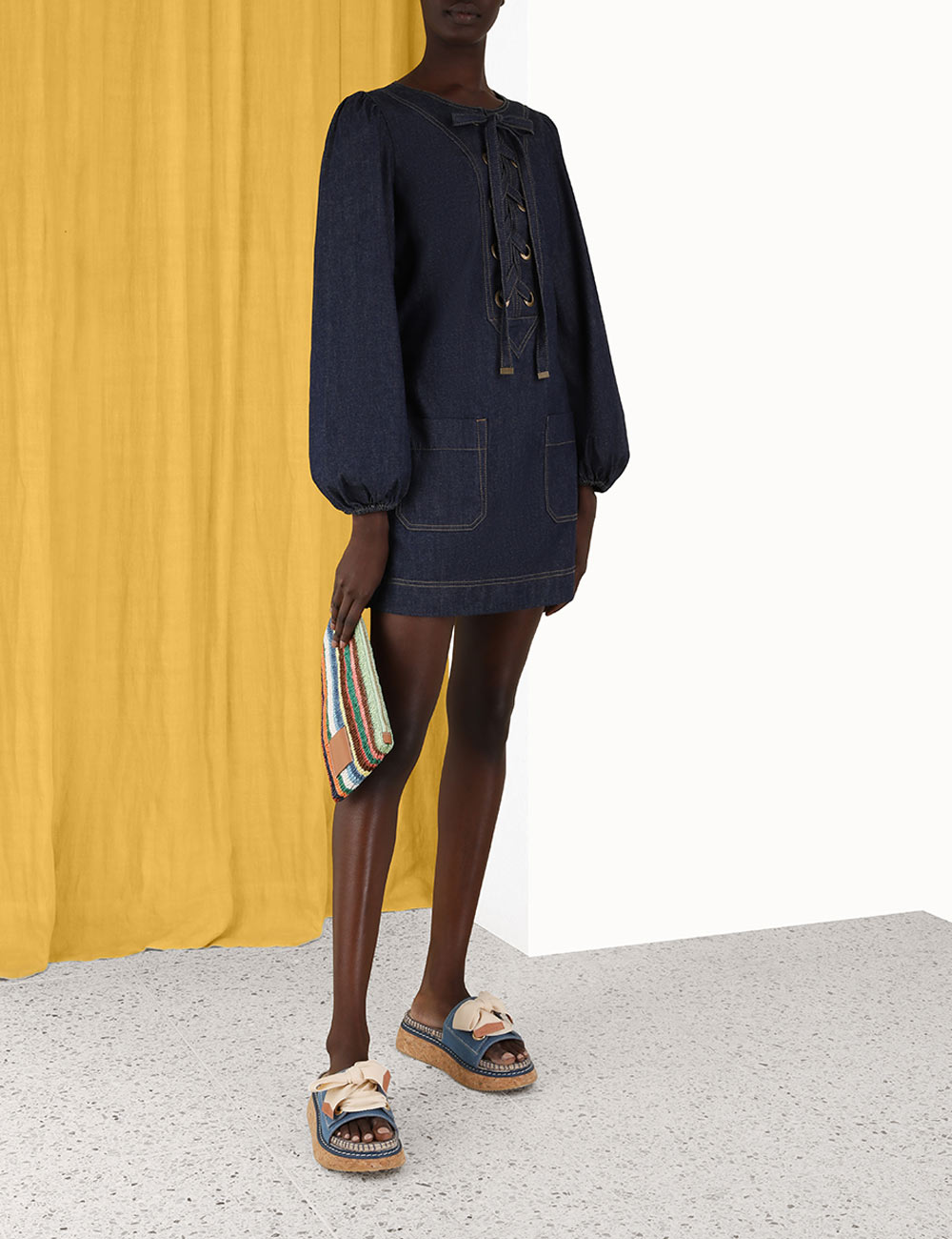Devi Lace Up Tunic Dress