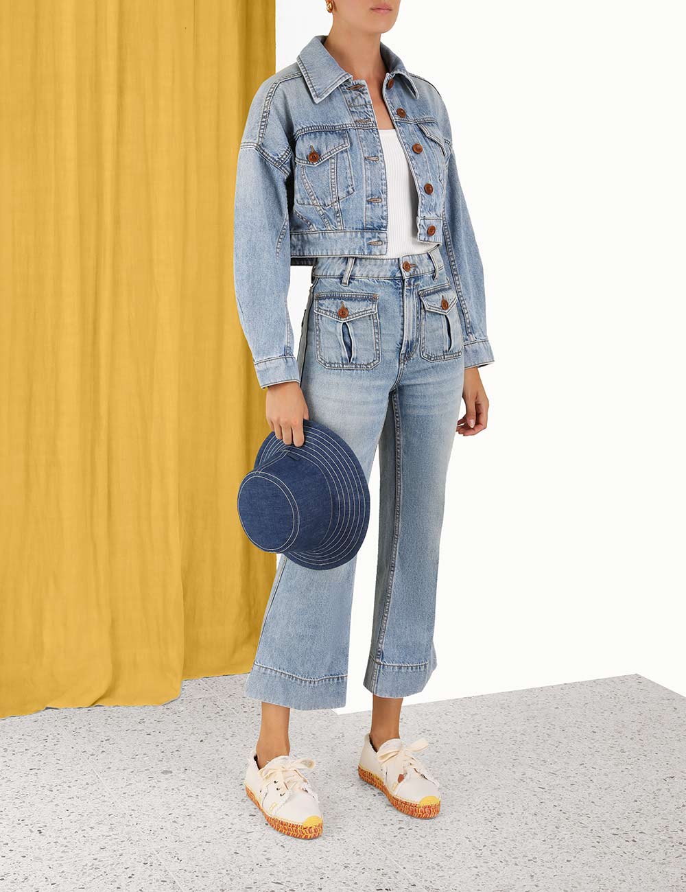 Raie Cropped Denim Jacket