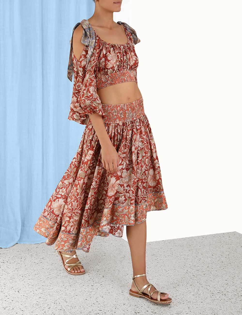 Chintz Asymmetrical Skirt