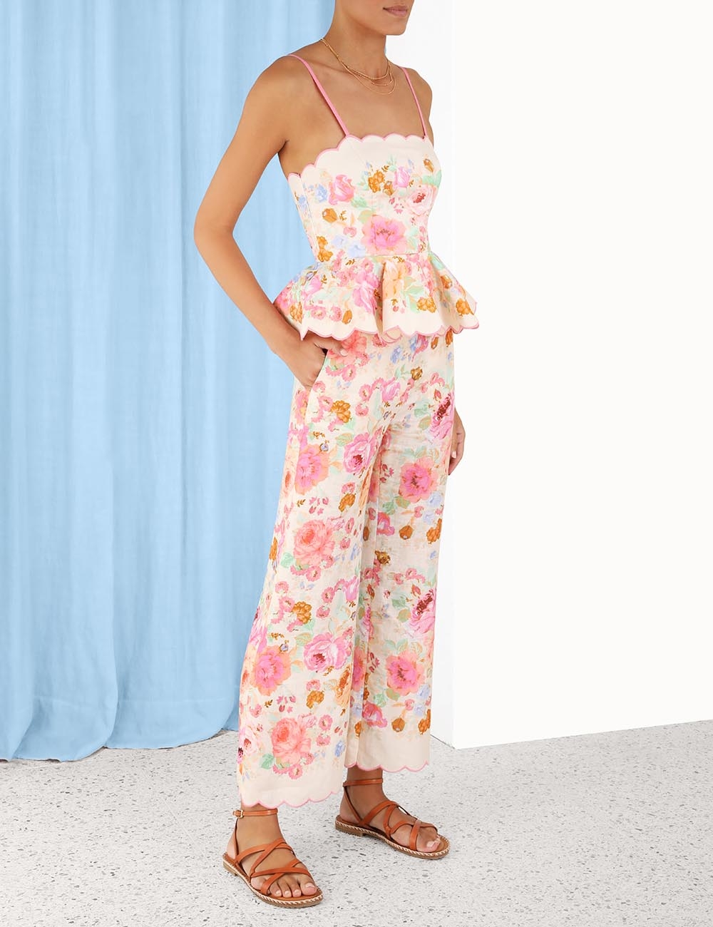 Raie Scallop Peplum Top