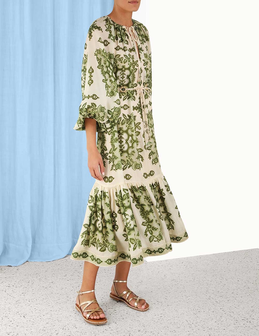 Raie Tiered Billow Midi Dress