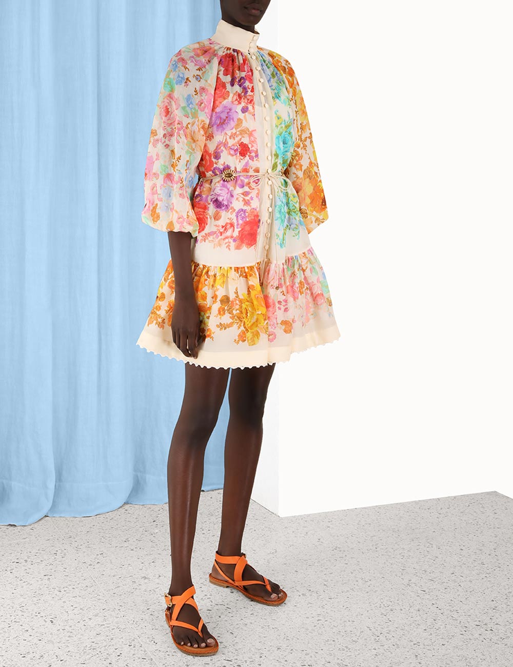 Raie Lantern Mini Dress