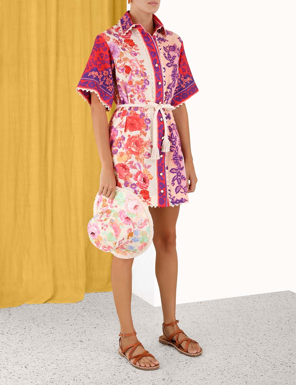 Raie Trimmed Shirt Dress