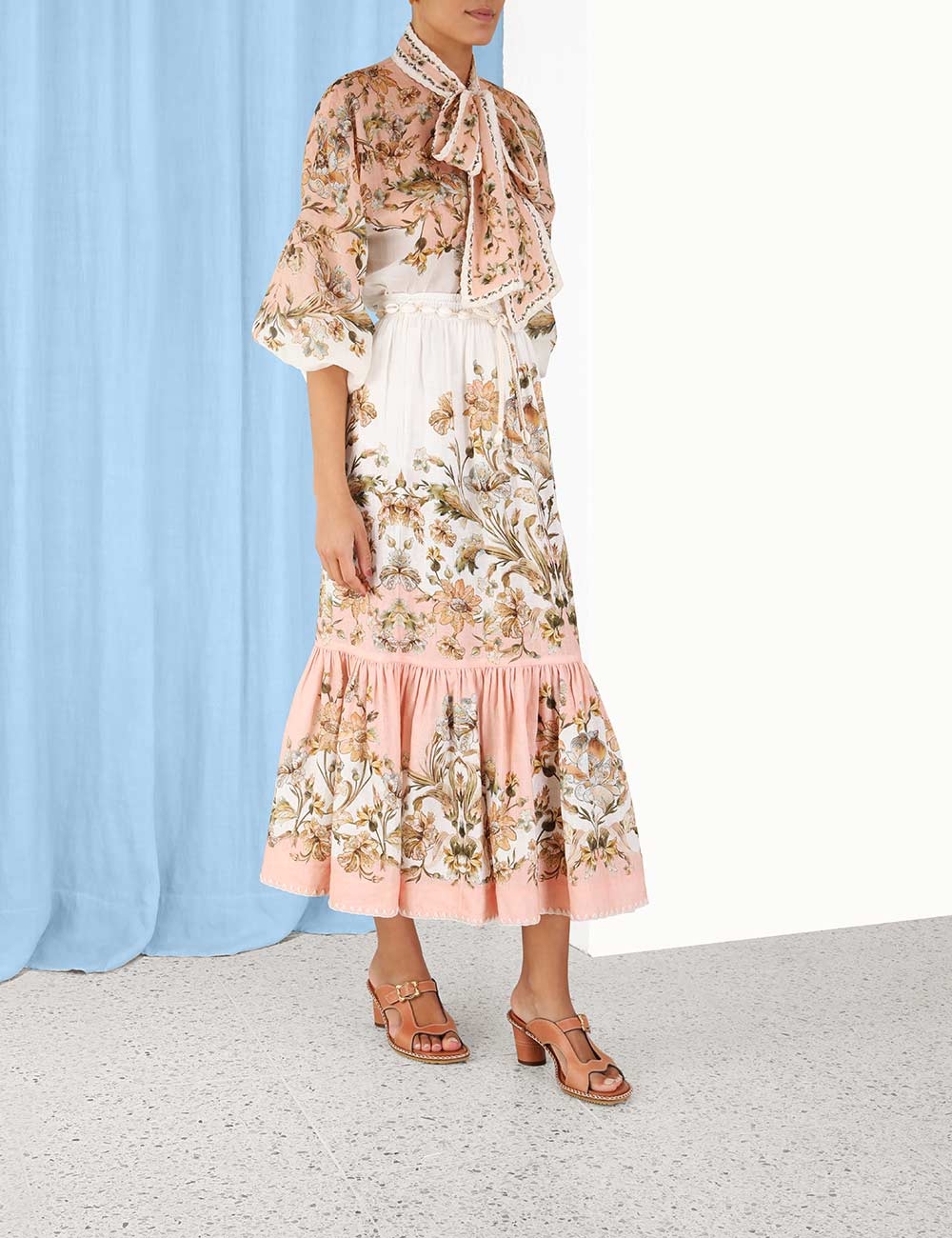 Chintz Tiered Midi Skirt 
