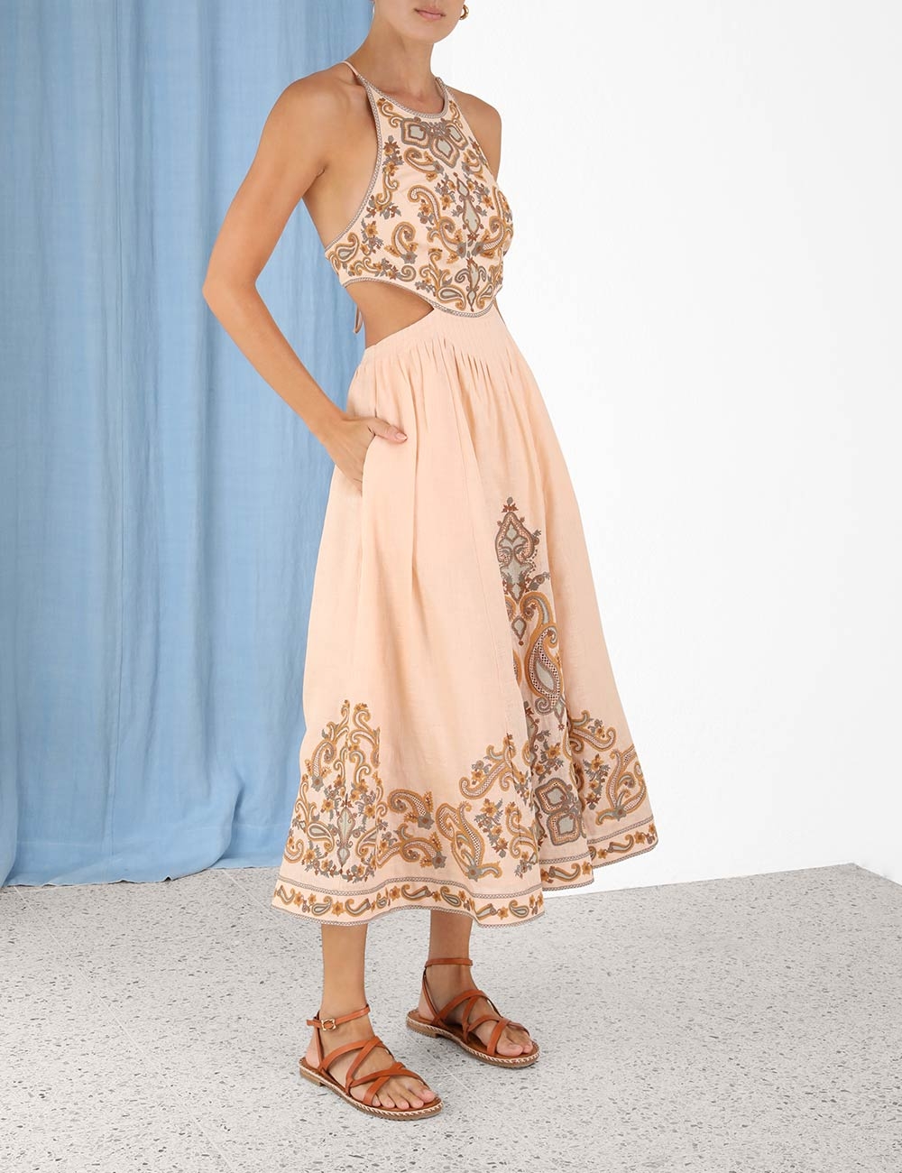 Devi Halter Tie Midi Dress