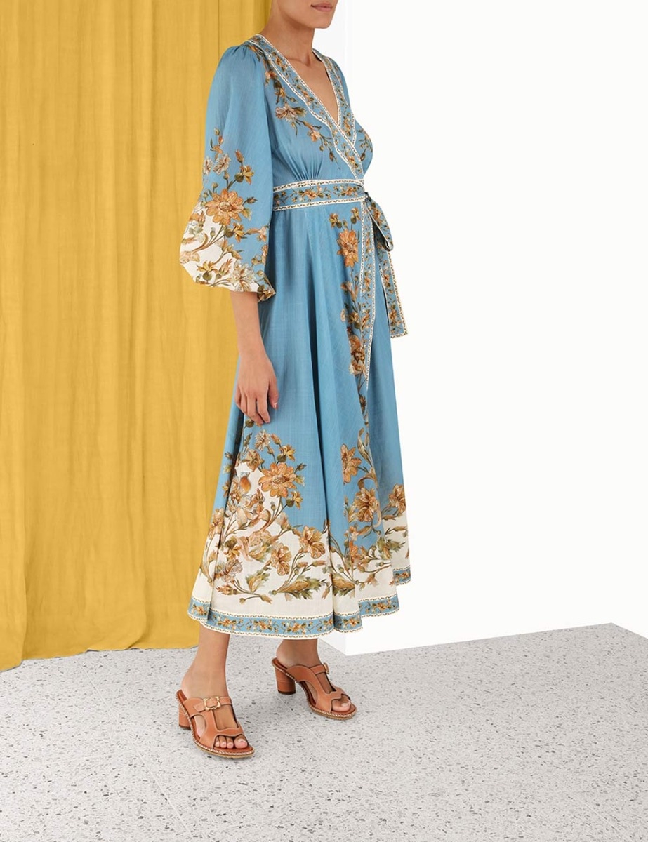 Chintz Wrap Midi Dress