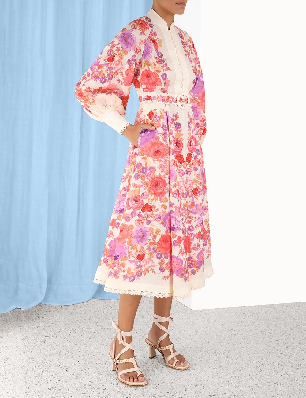 Raie Billow Sleeve Midi Dress