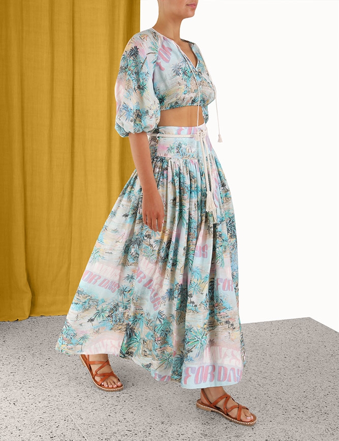 Vacay Puff Sleeve Crop Top