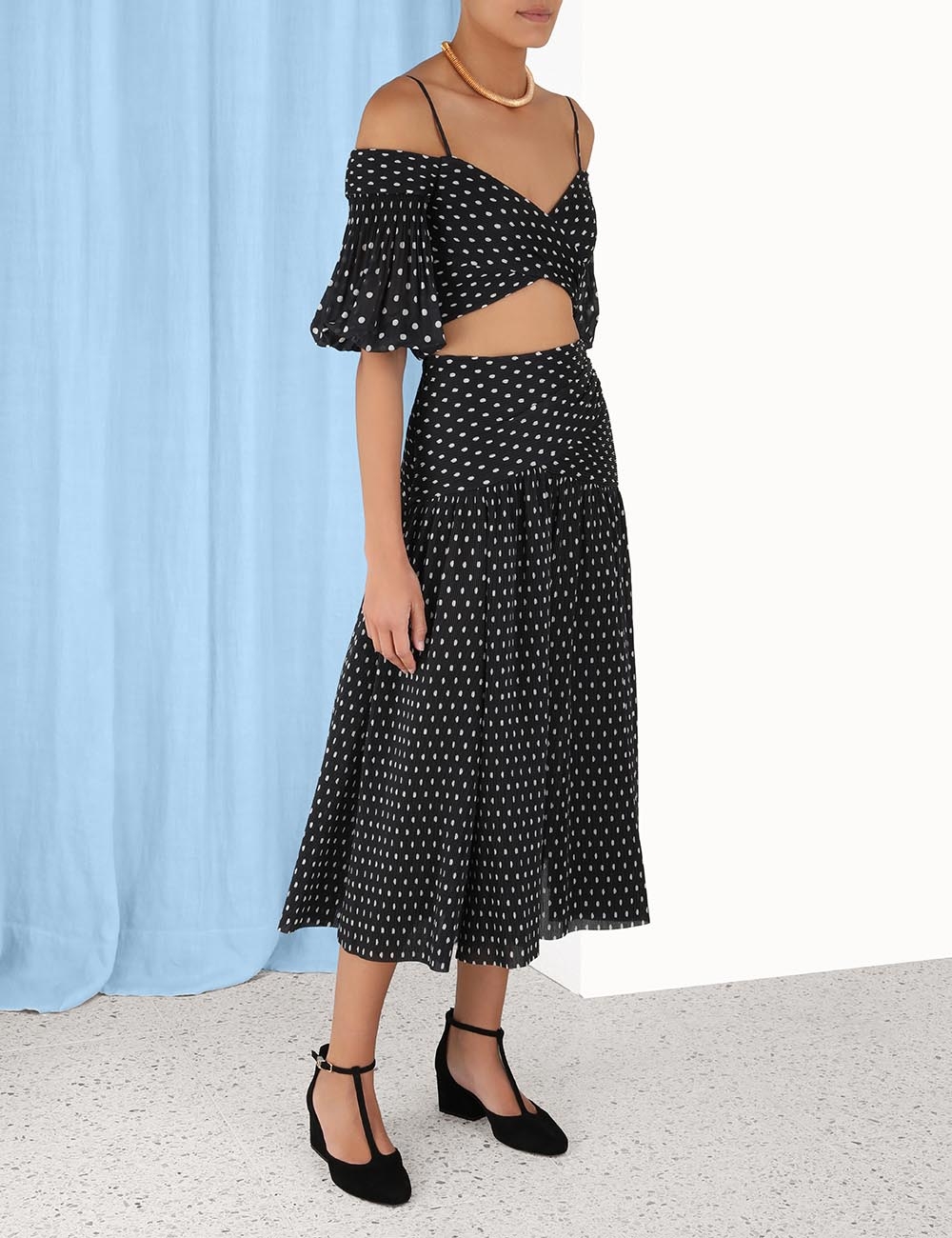 Pleated Midi Skirt