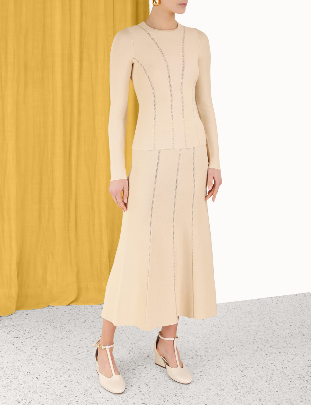 Luminosity Knit Panelled Skirt