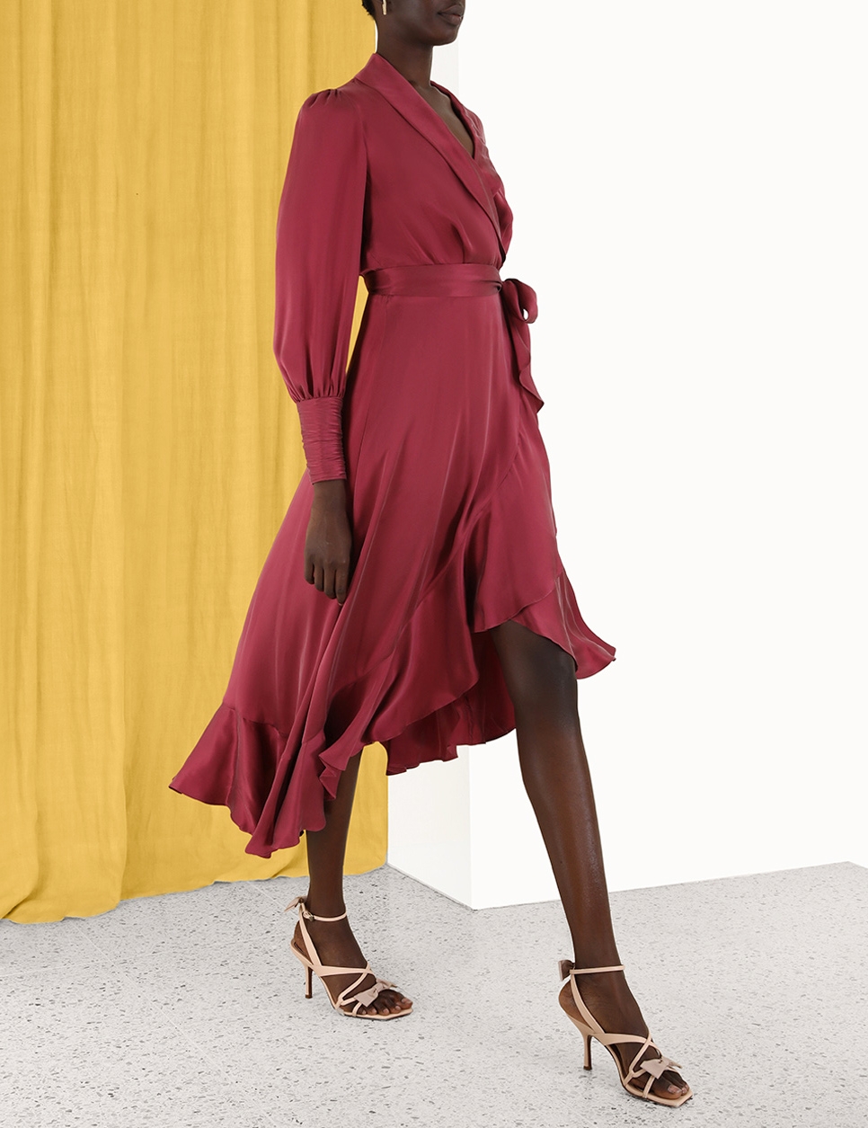 Silk Wrap Midi Dress Pinot Online 
