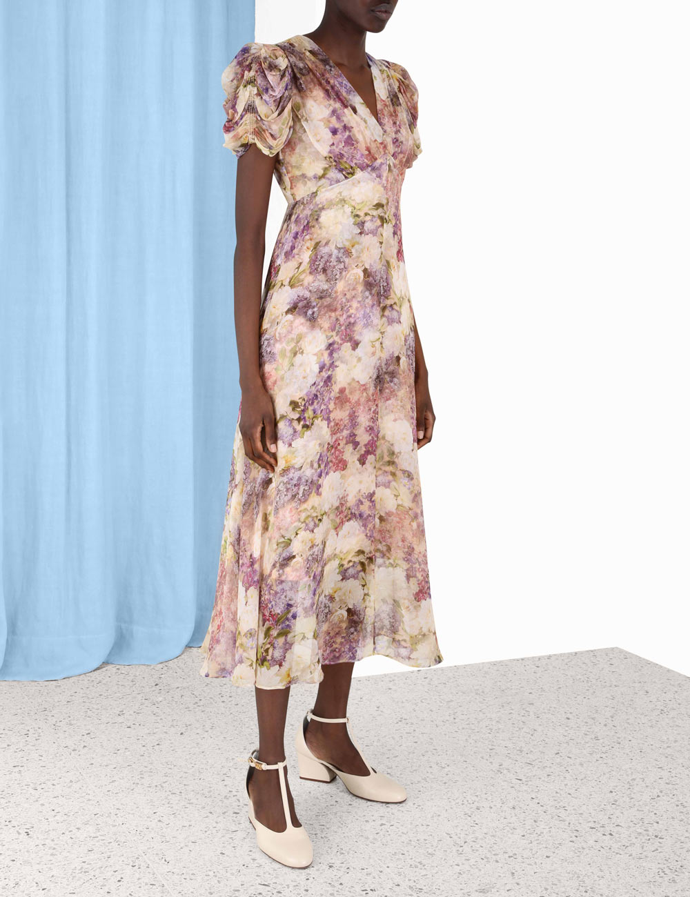 Lyrical Gather Sleeve Midi