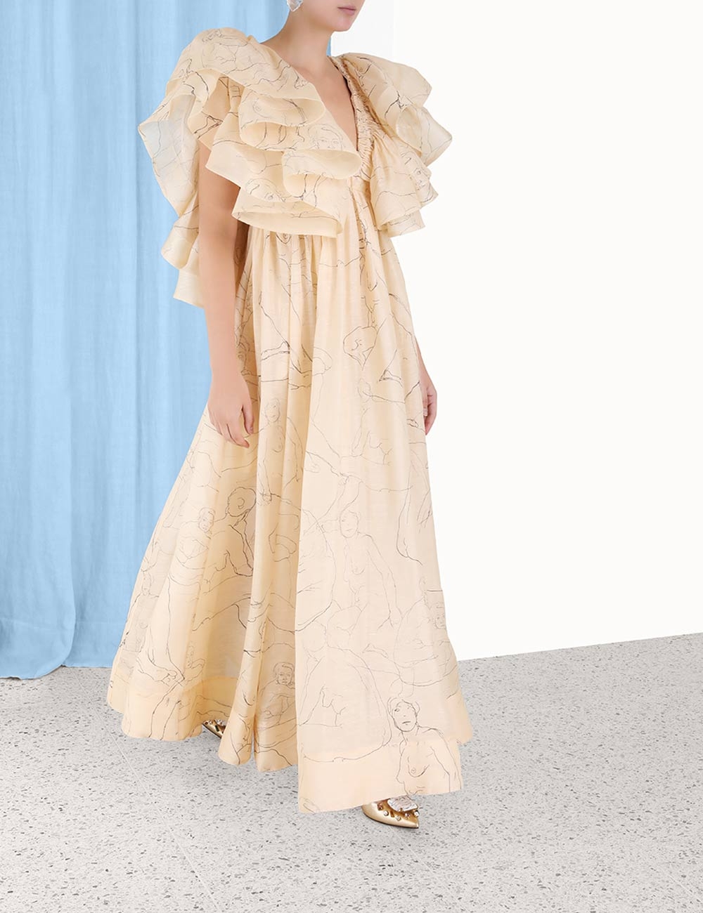 Luminosity Ruffle Gown