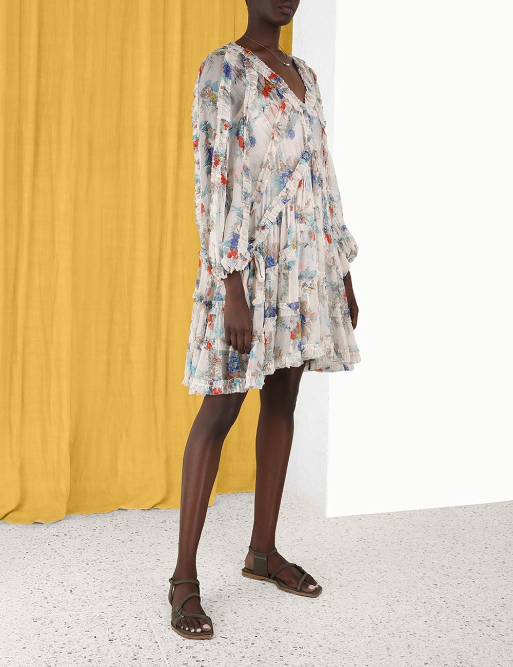 Clover Frill Billow Mini Dress