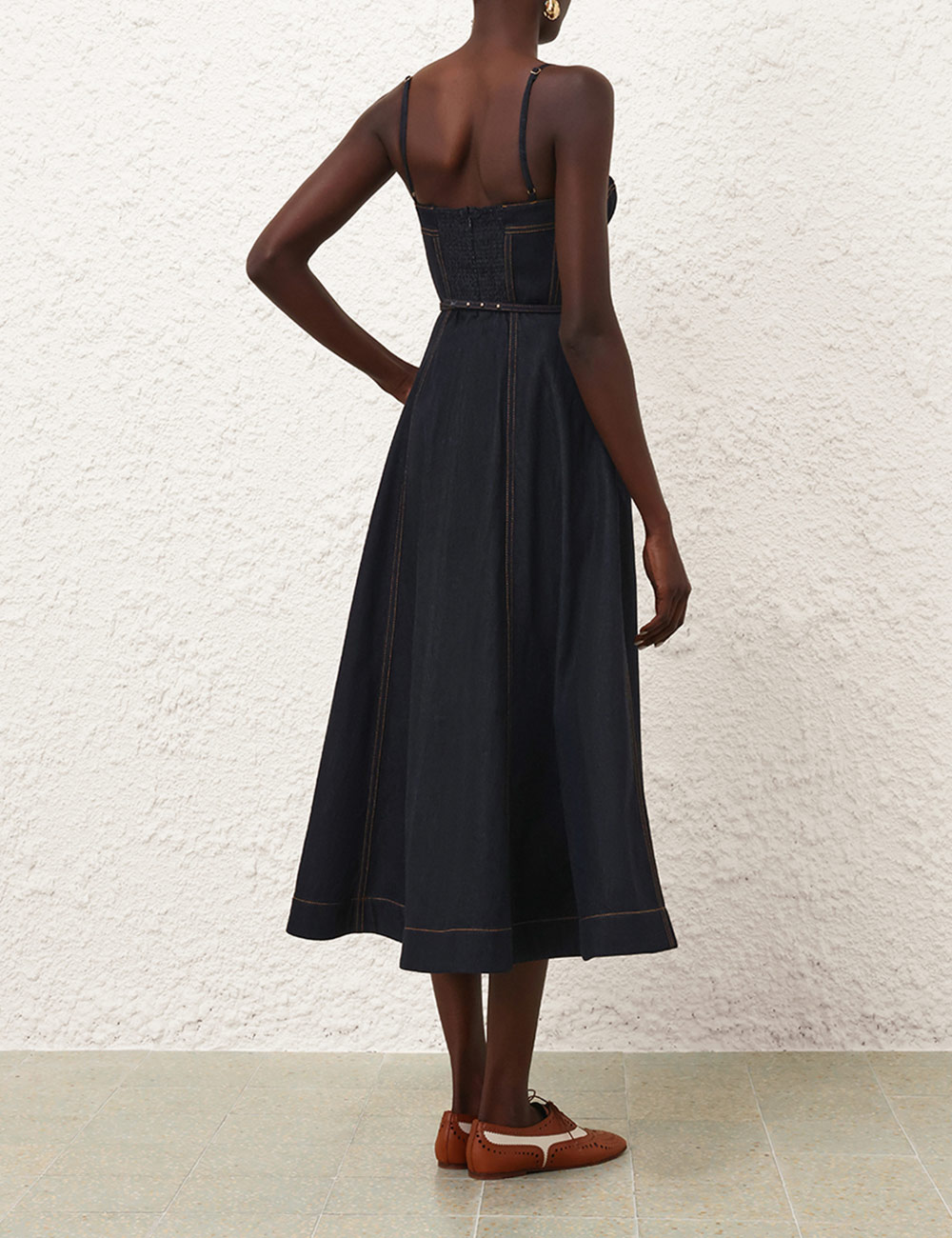 Crush Denim Corset Dress Night Sky Online | Zimmermann
