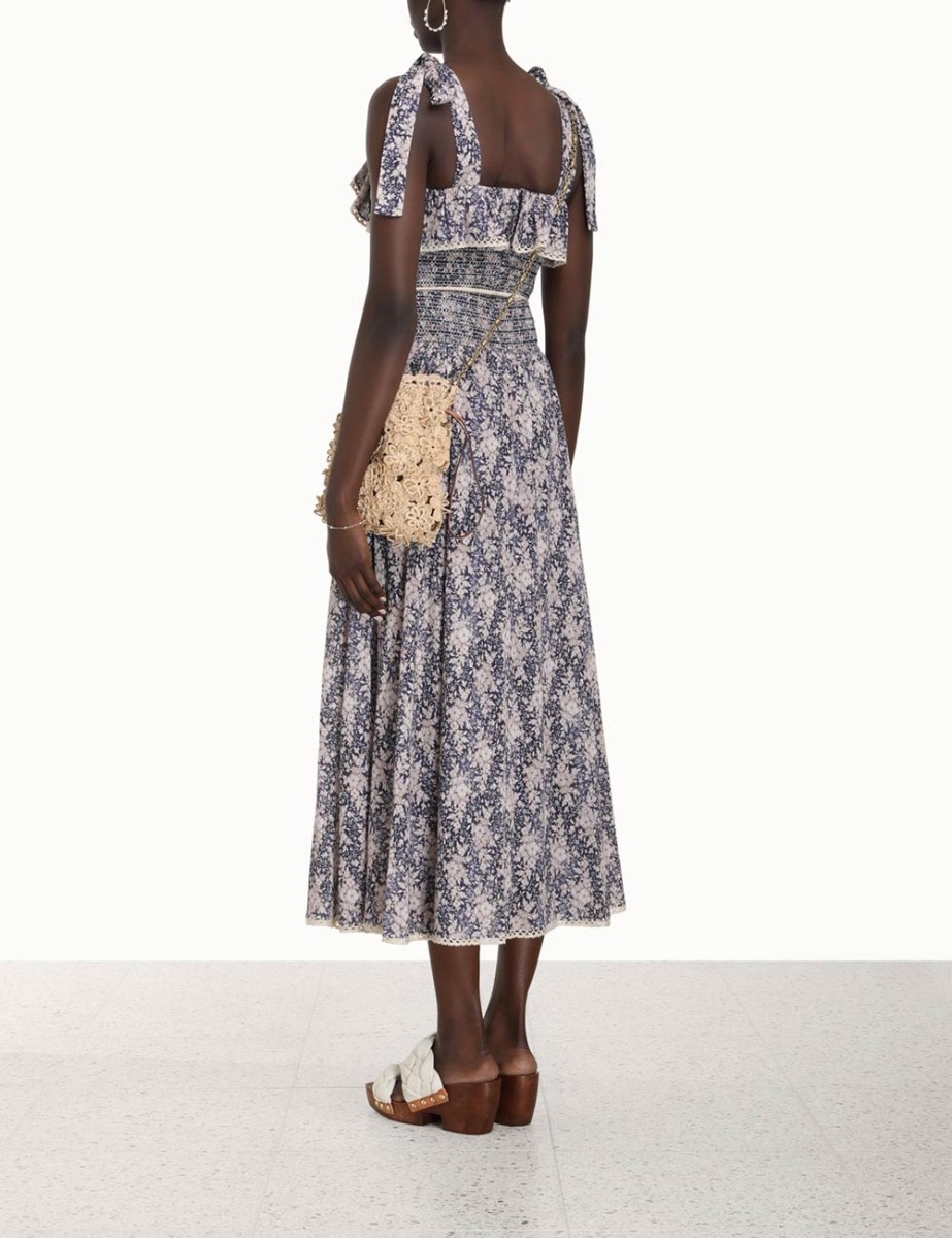 Vitali Shirred Midi Dress