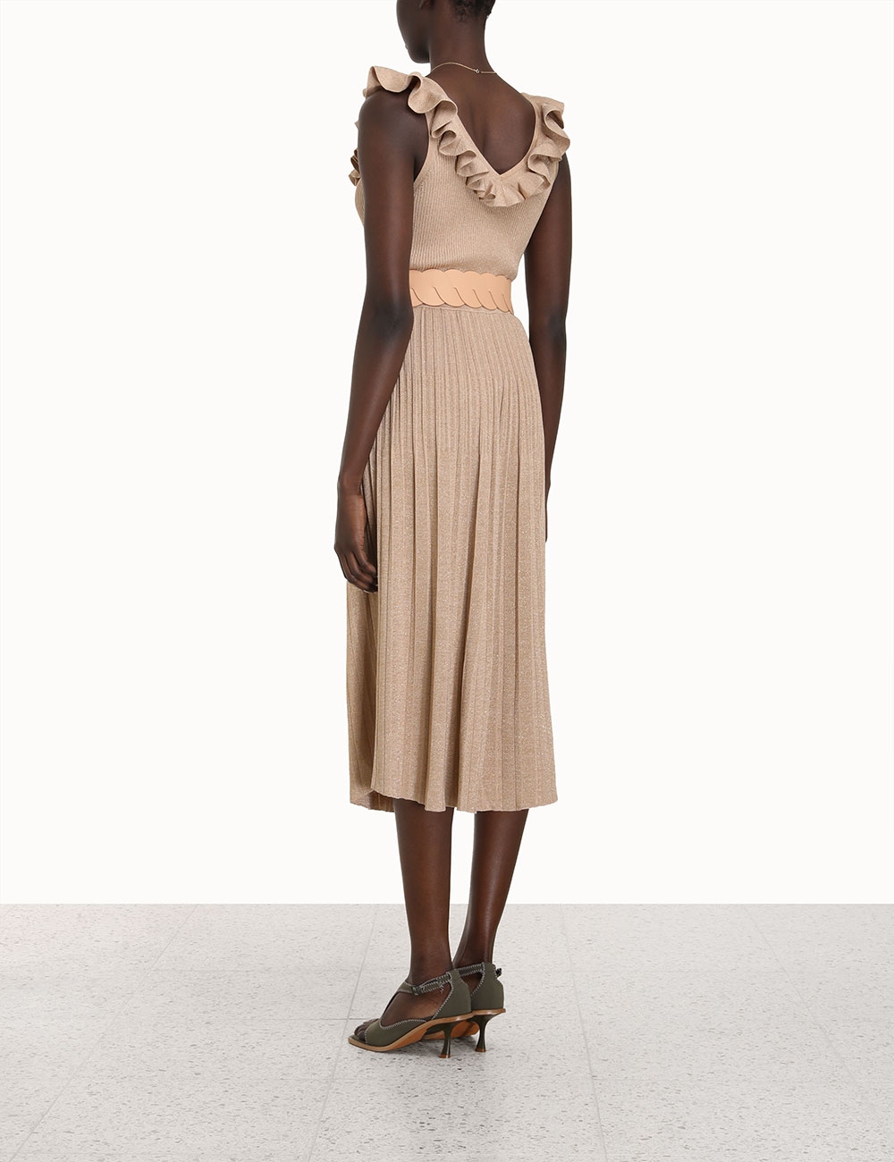 Clover Lurex Rib Midi Skirt