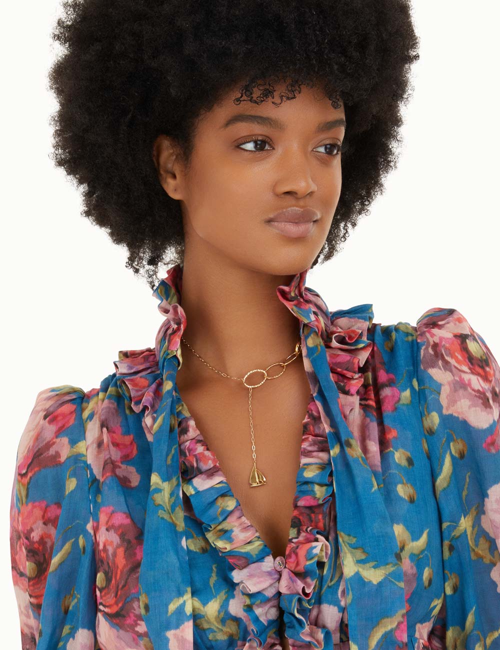 Chain and Boat Charm Necklace