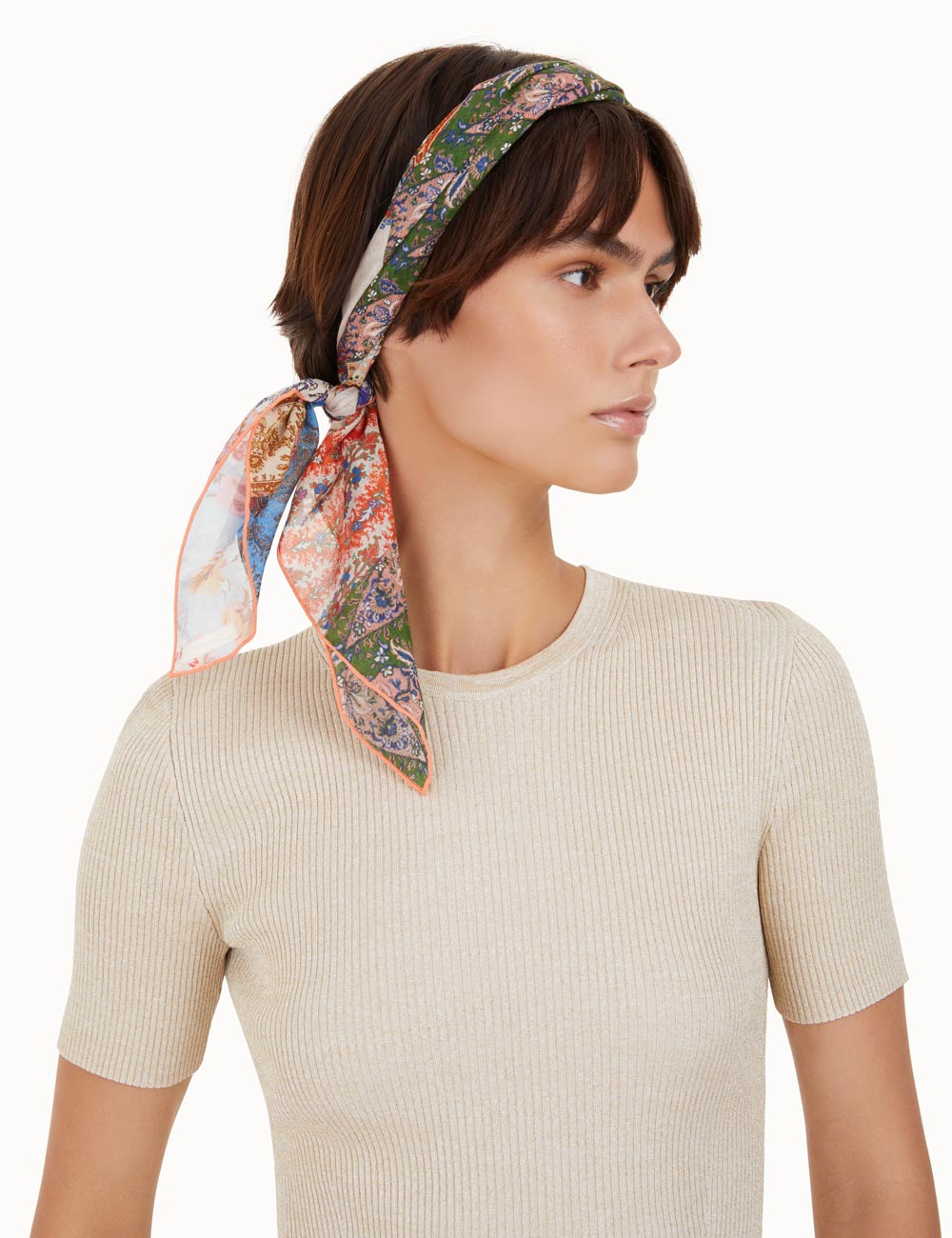 Silk Cotton Square Scarf