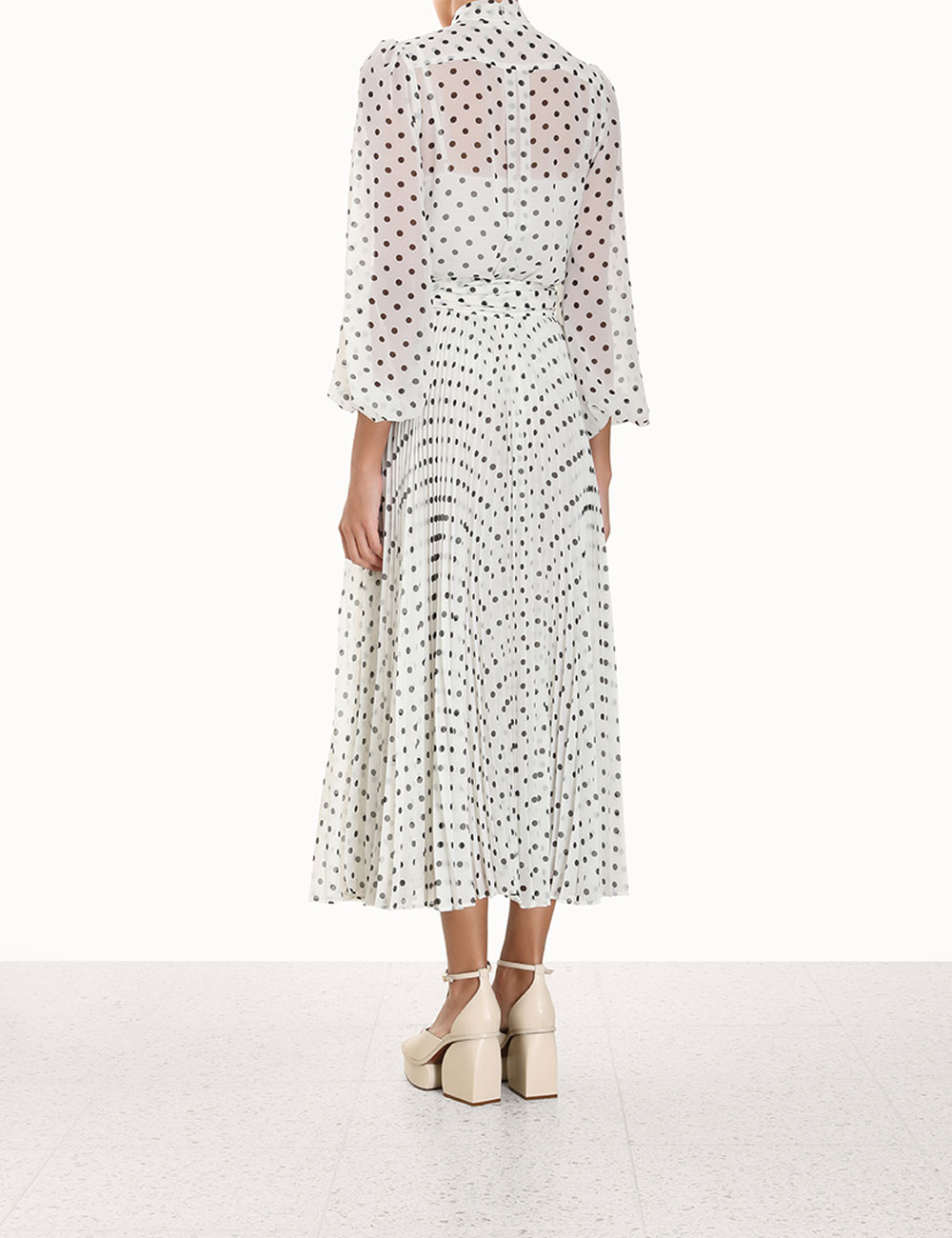 Pleated Sunray Midi Skirt