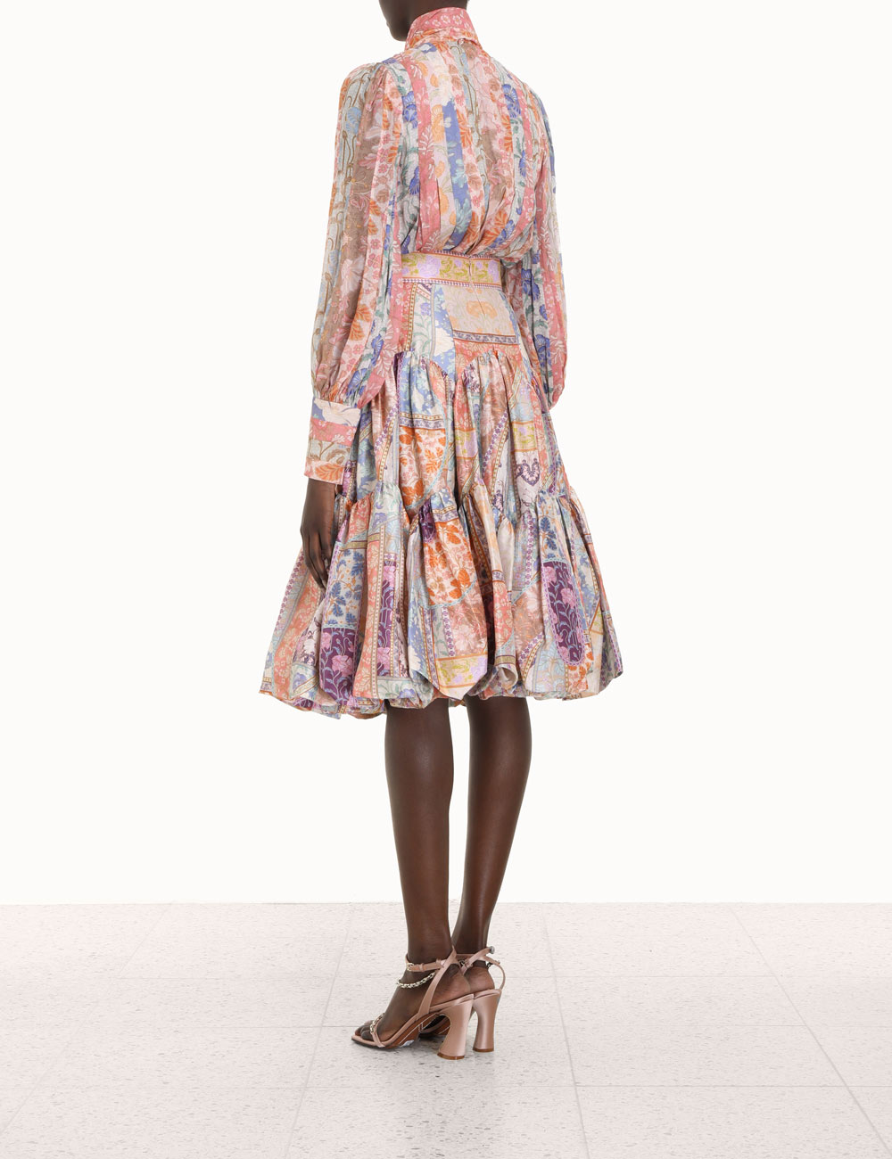 Cosmic Swirl Floral Midi Skirt
