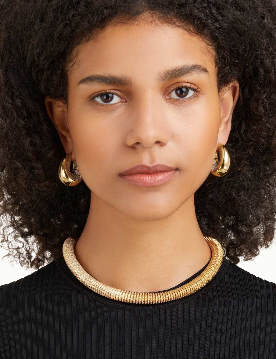 Carved Pave Hoops