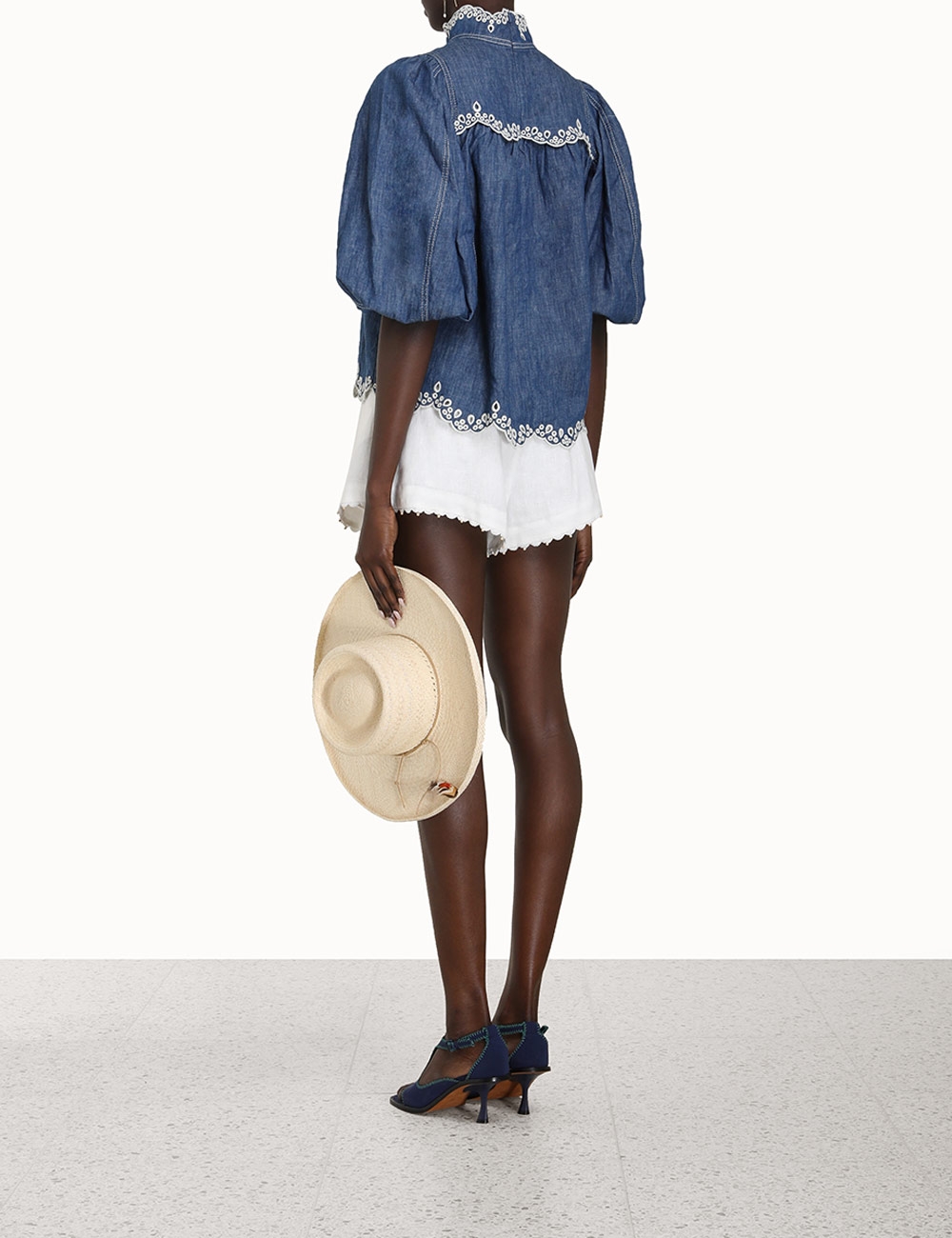 Laurel Scallop Denim Blouse