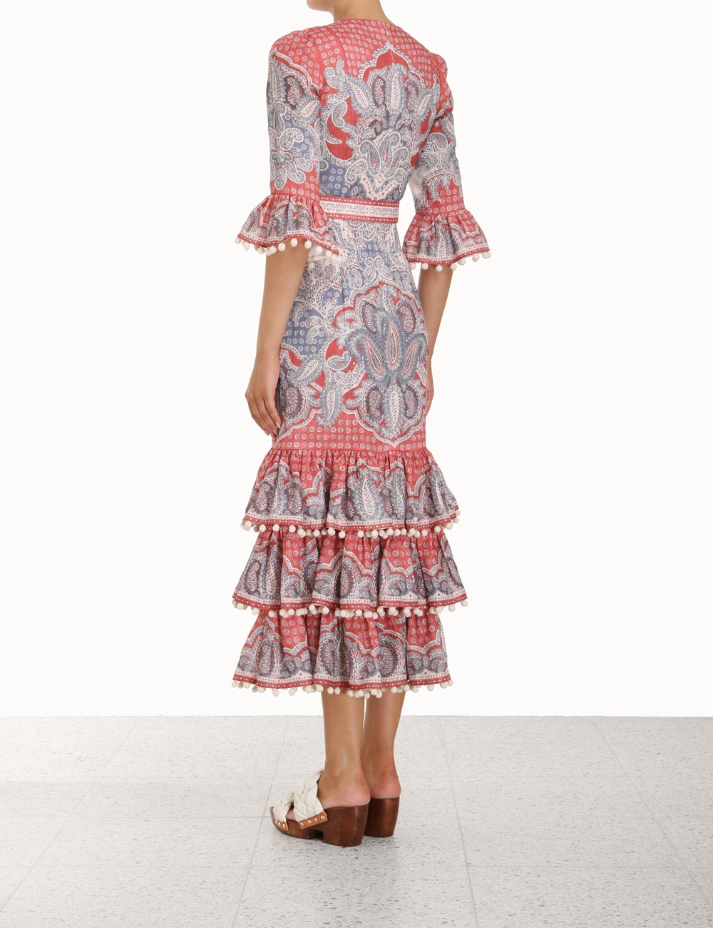 Vitali Tiered Hem Midi Dress