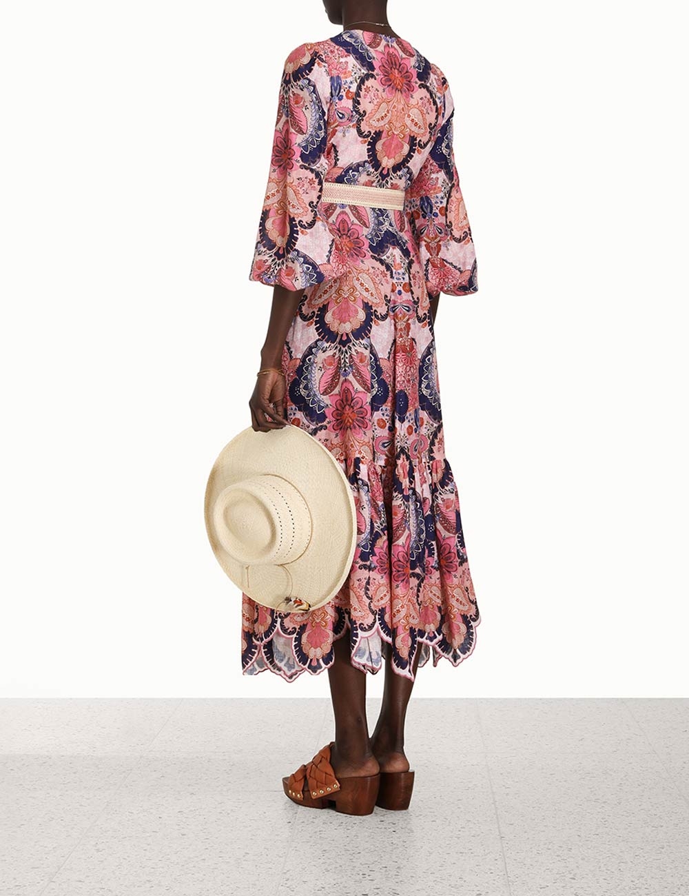 Laurel Billow Emb Midi Dress