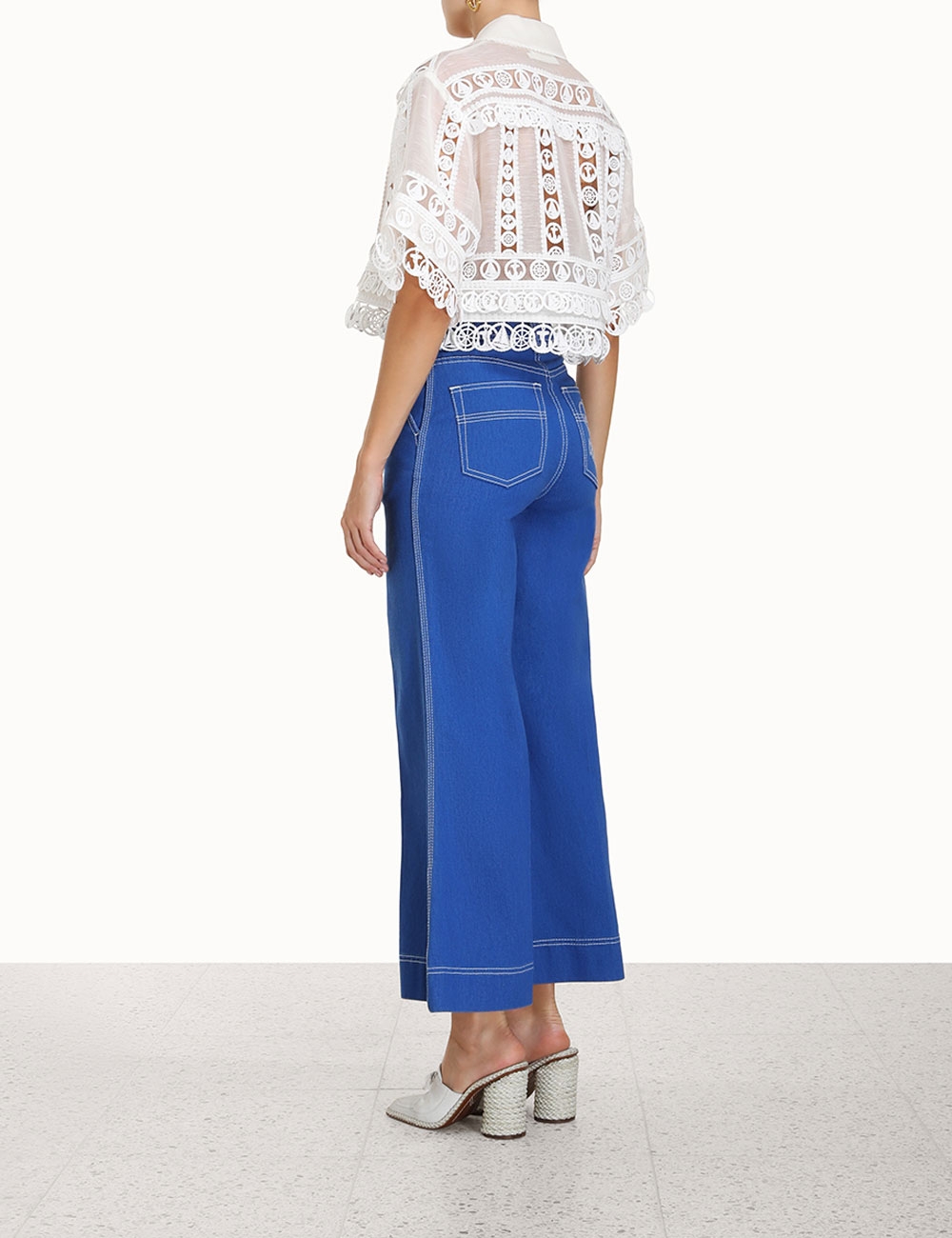 High Tide Nautical Crop Jacket Cream Online | Zimmermann