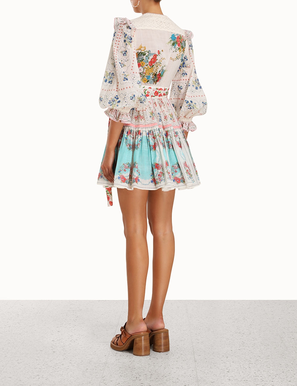 Clover Patched Wrap Mini Dress