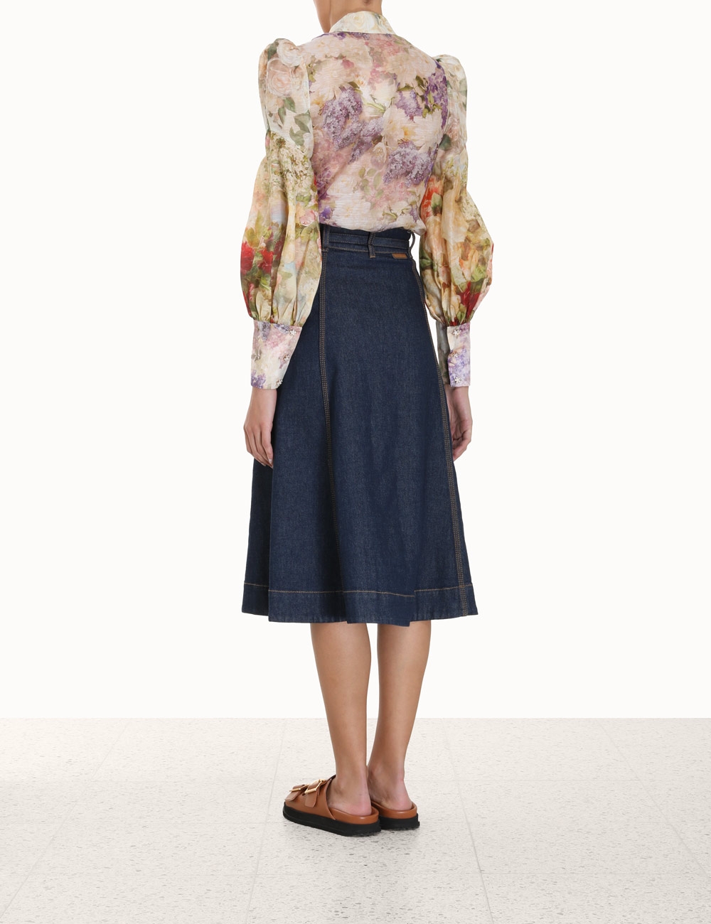 A Line Denim Skirt
