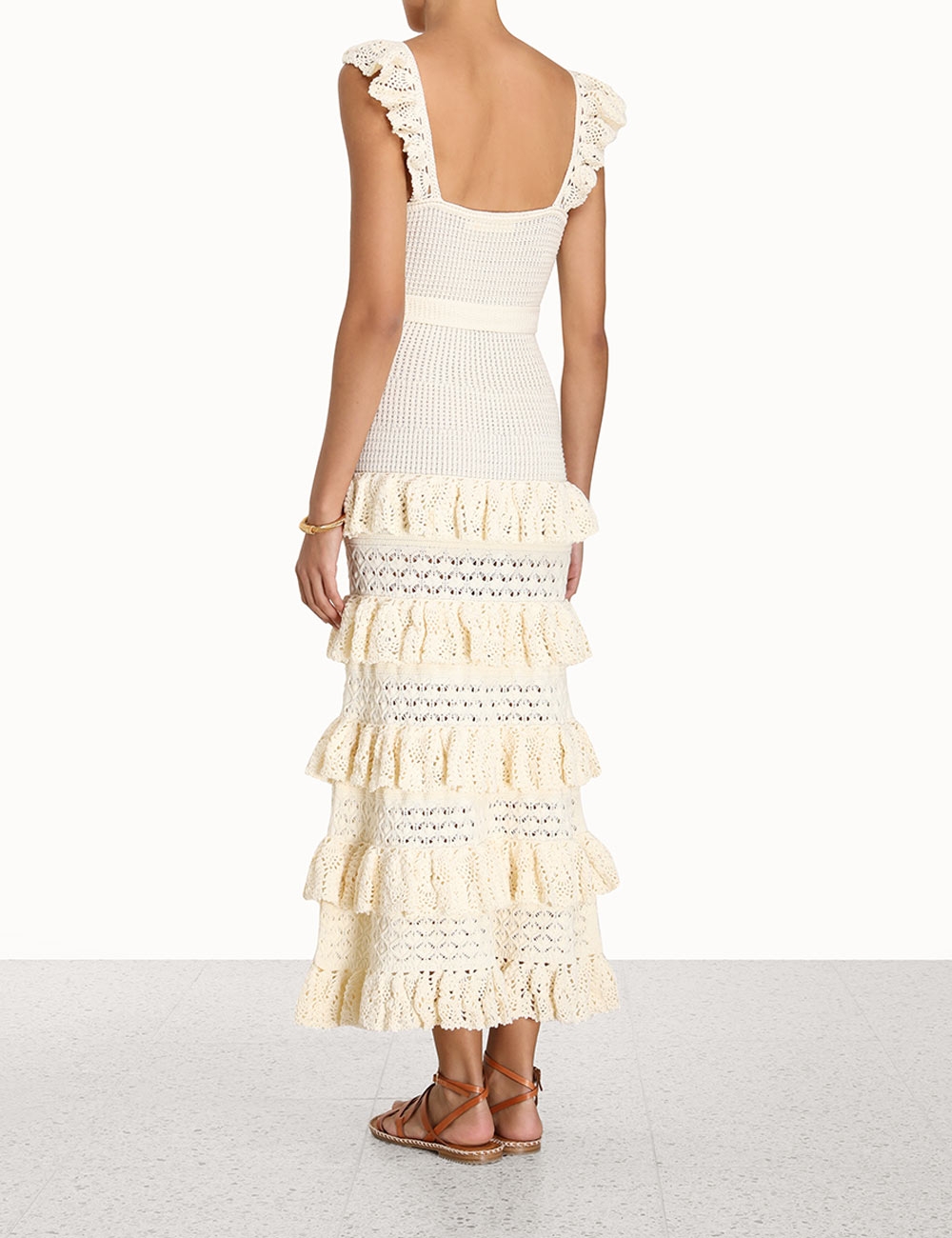 Halcyon Lacy Frill Midi Dress