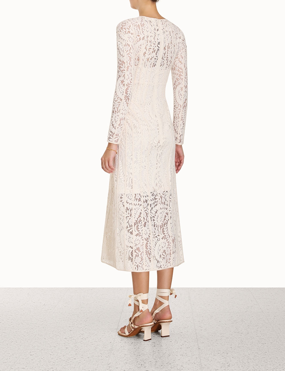 Devi Panelled Lace Midi Dress