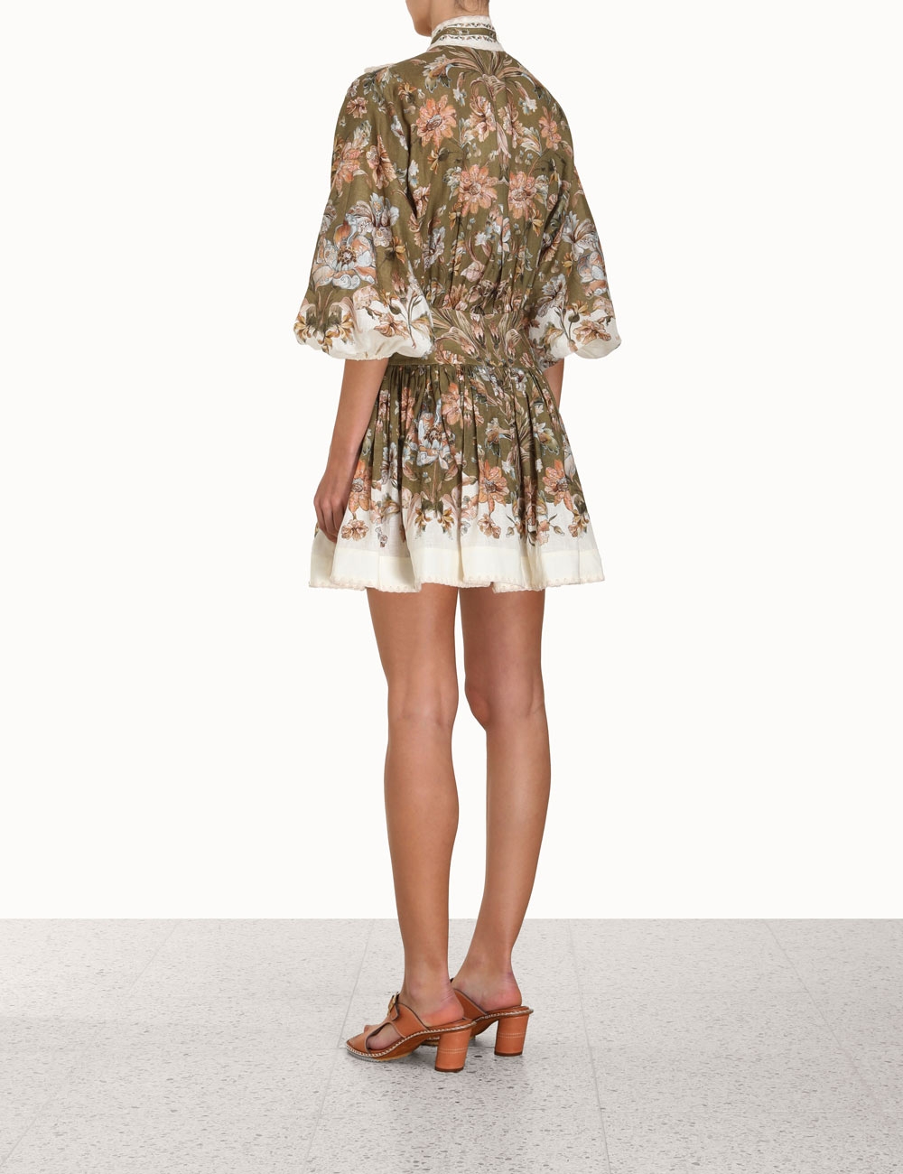 Chintz Tie Neck Mini Dress