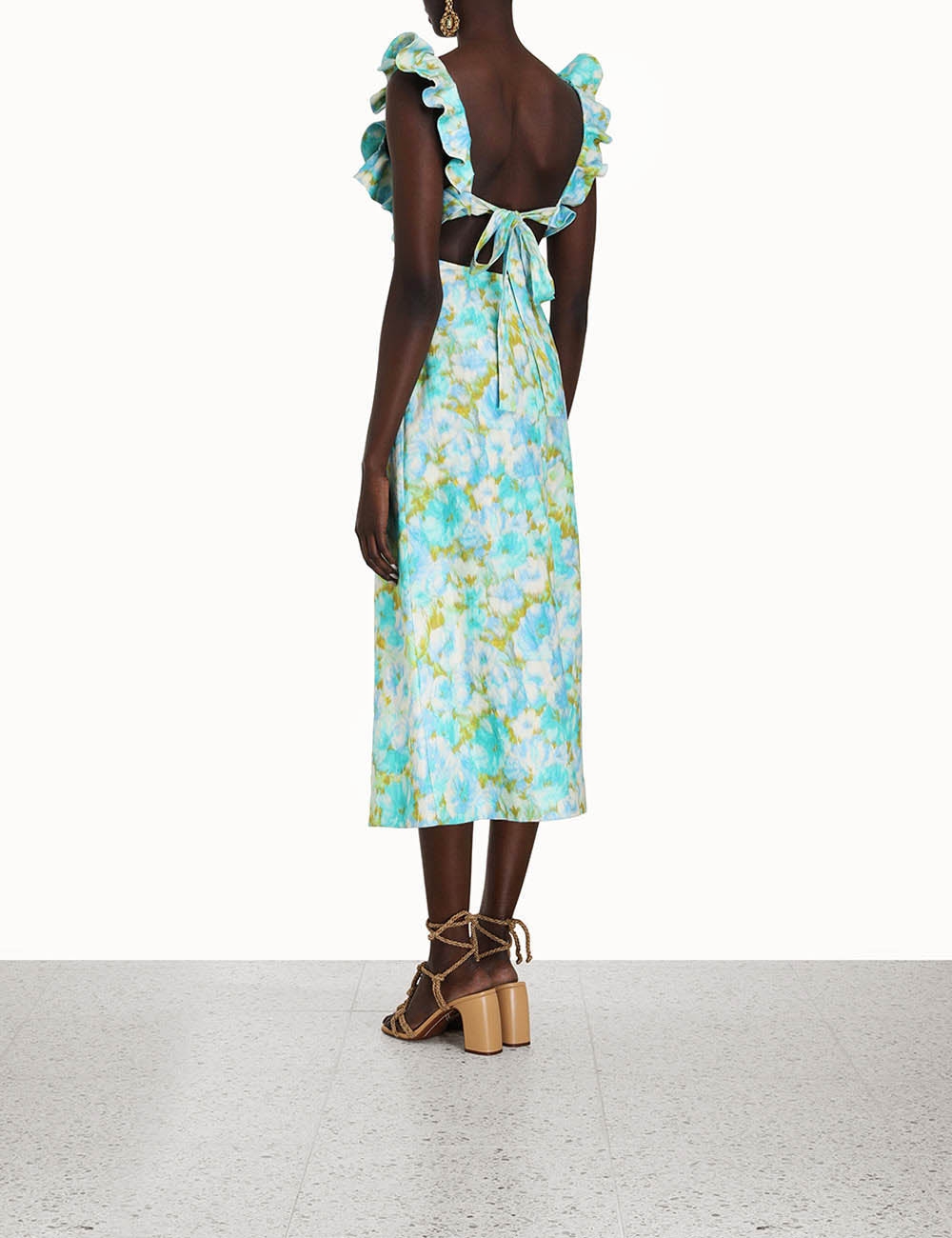 High Tide Frilled Midi