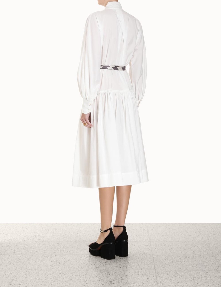 Lyrical Scarf Tie Shirt Dress
