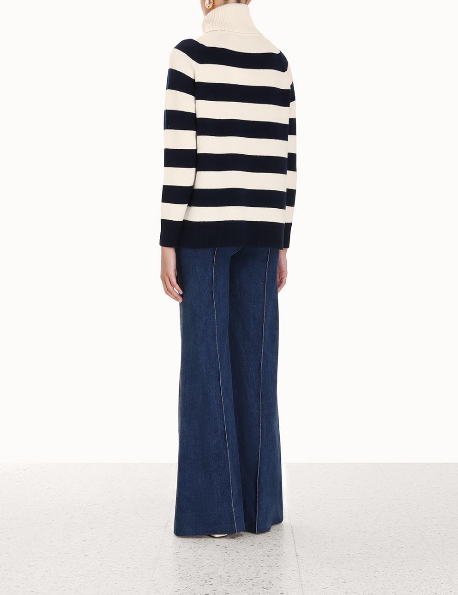 Striped Roll Neck Sweater