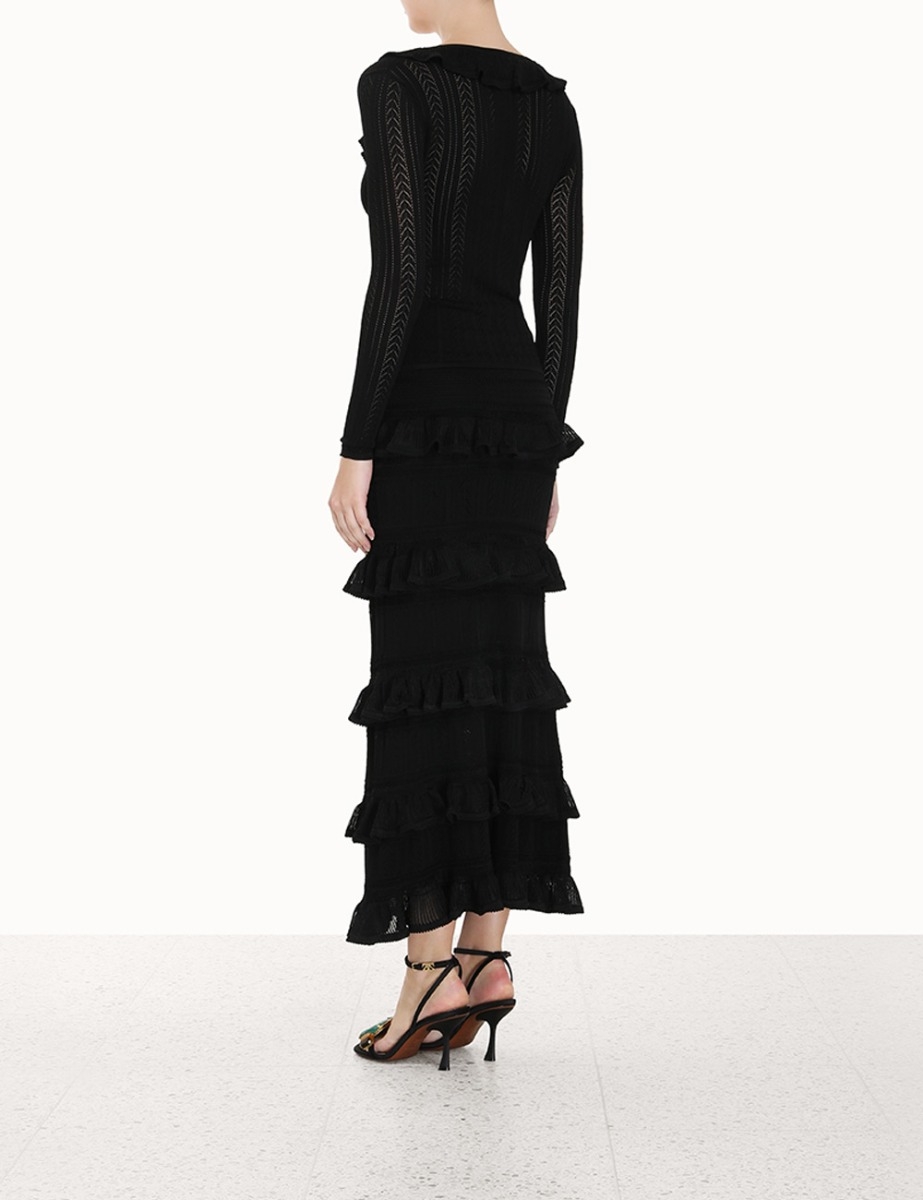 Luminosity Ruffle Midi Skirt